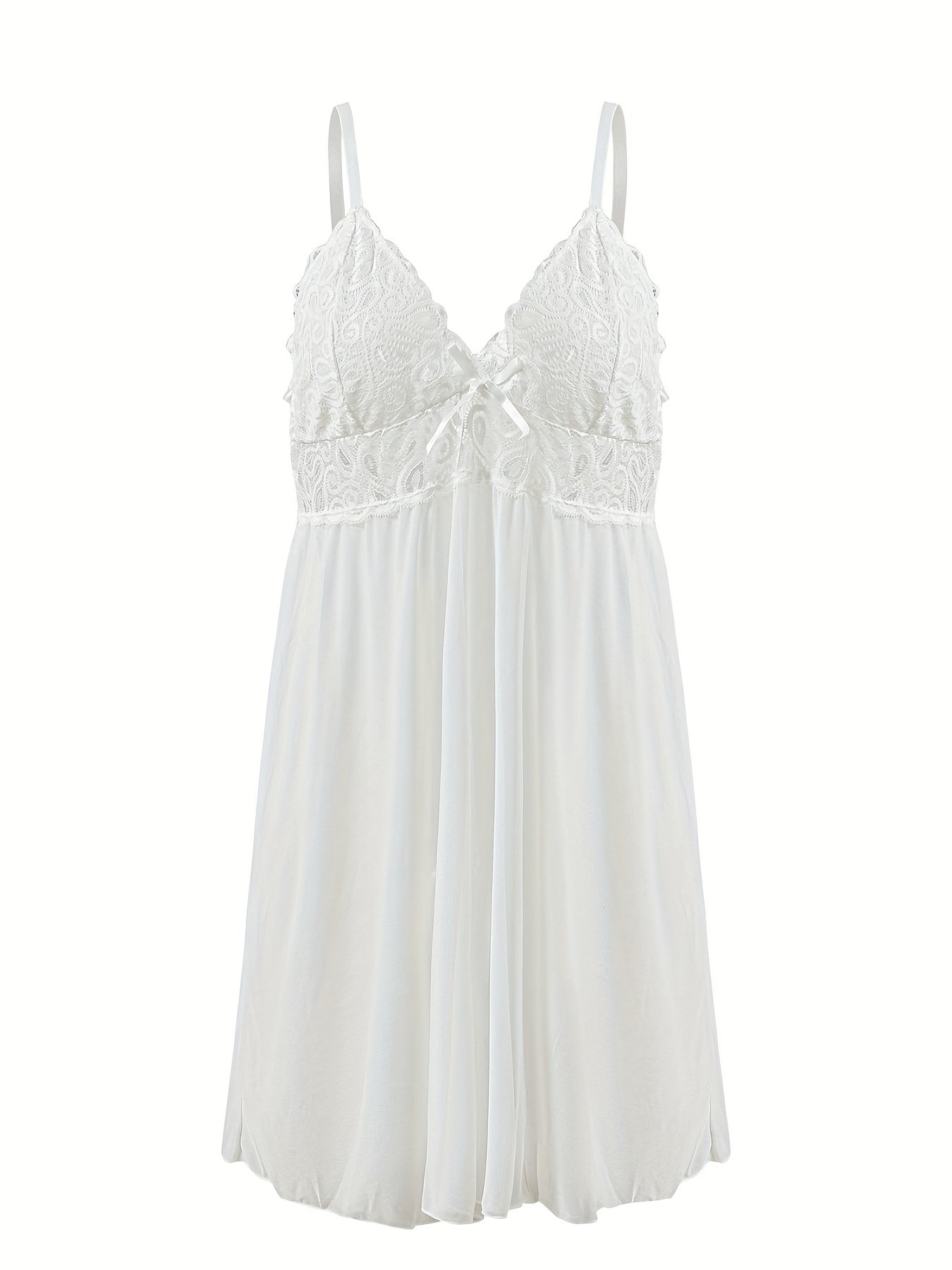Floral Jacquard Lace V Neck Cami Dress