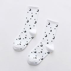 Star Print Mid Tube Socks Women's Stockings
