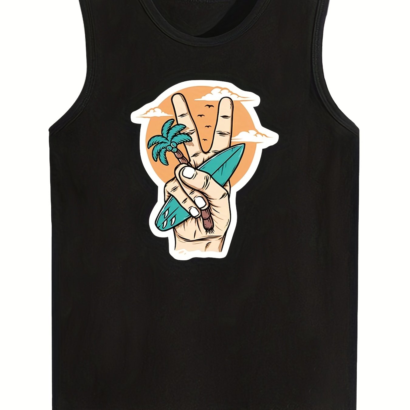 Boys Funny Gesture Print Sport Tank Top for Kids