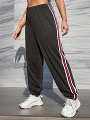 Women's Striped Side High Waist Sports Pants