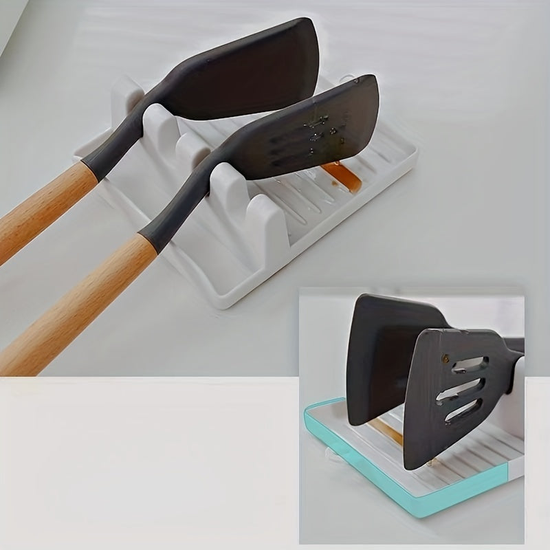 Kitchen Pot Cover Rack Countertop Storage Shelf Utensil Rest Spoon Tray