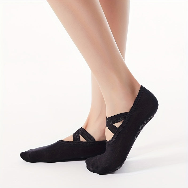 Women's Breathable Sports Socks Anti Slip Casual Yoga Cross Strap
