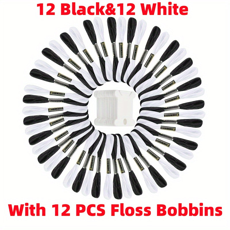 24pcs Halloween Friendship Bracelets Floss & Threads with Bobbins