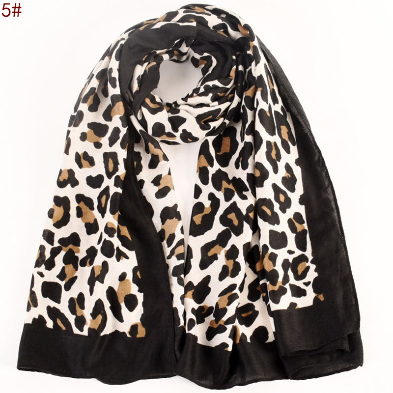 Leopard Print Scarf Autumn Winter Shawl Headband Bandana Turban