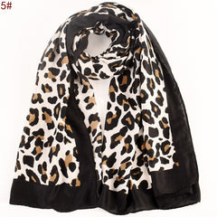 Leopard Print Scarf Autumn Winter Shawl Headband Bandana Turban