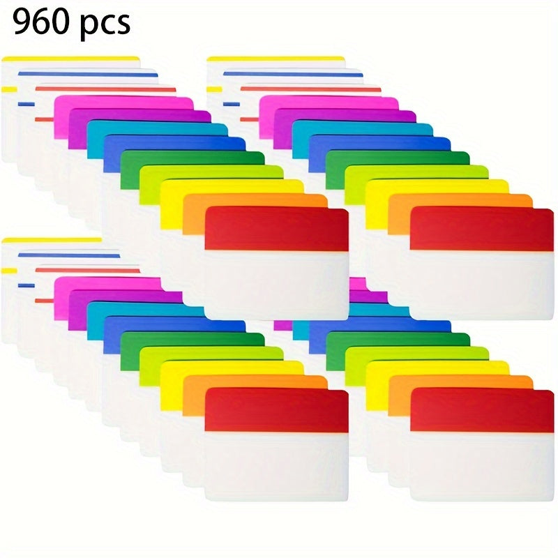 960 Pcs 5.08 Cm Sticky IDex Tabs Page Markers - 12 Colors