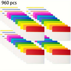 960 Pcs 5.08 Cm Sticky IDex Tabs Page Markers - 12 Colors