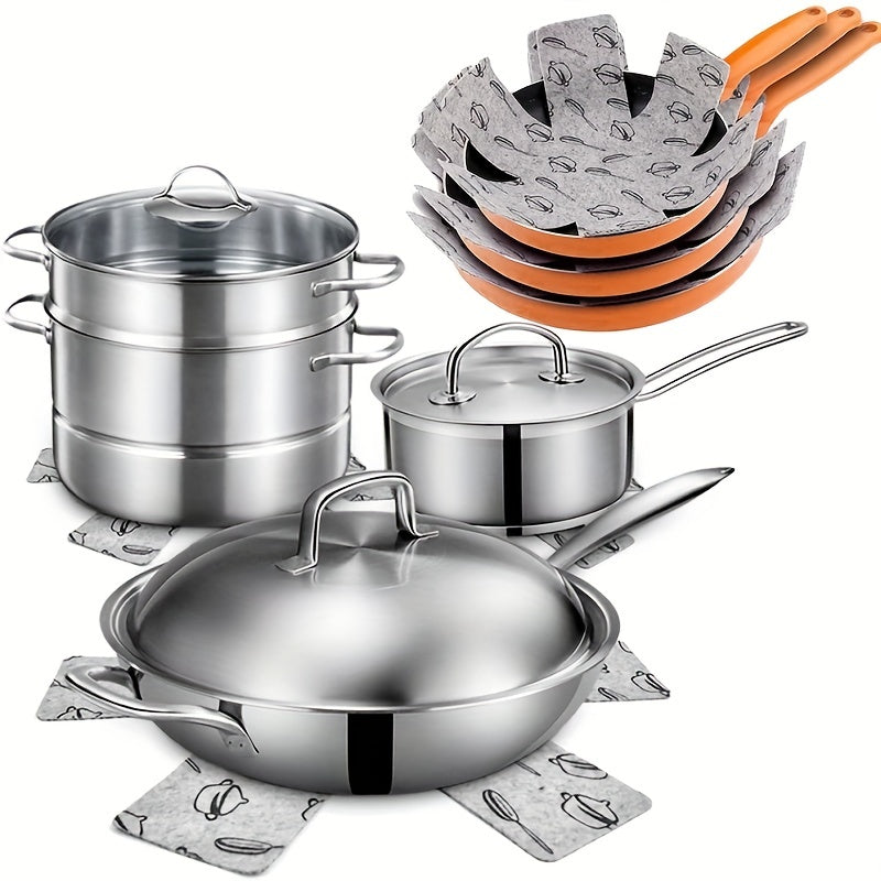 Anti Slip Pot and Pan Protectors 3 Sizes Gray