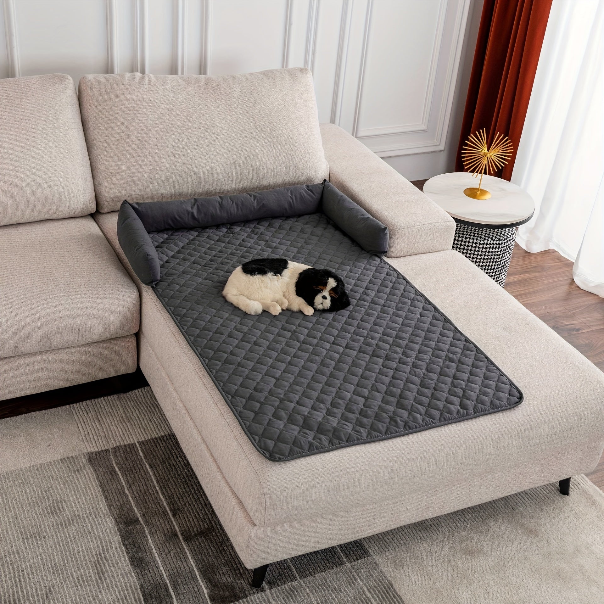 Waterproof Pet Sofa Cushion Grey Ultrasonic Cotton Bed