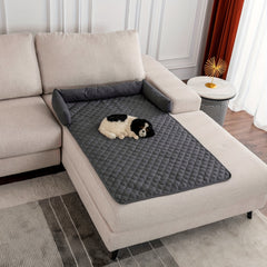 Waterproof Pet Sofa Cushion Grey Ultrasonic Cotton Bed