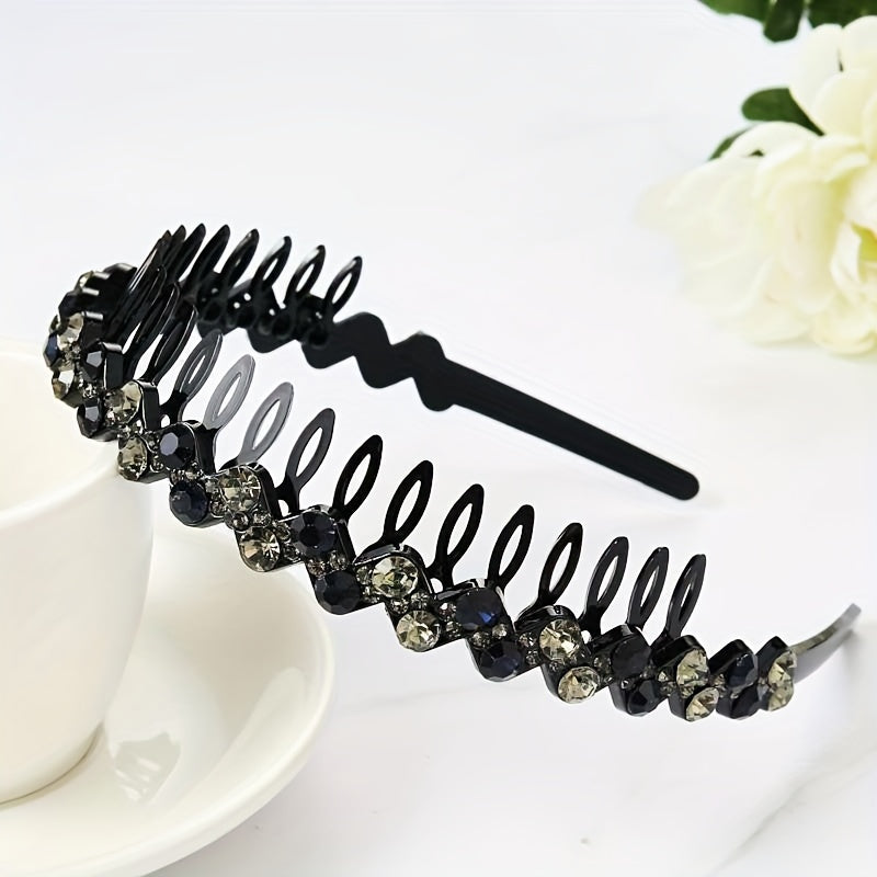 Flower Rhinestone Shining Headband - Hair Accessories