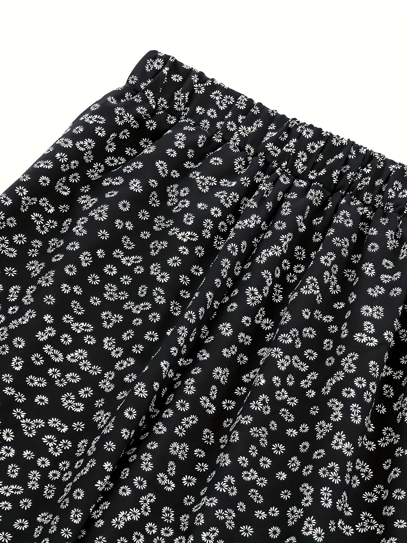 Floral Print Capris Pants Elastic Waist Casual Spring Summer