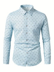 Full Body Print Men's Long Sleeve Shirt For Autumn