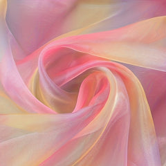 Gradient Encrypted Organza Rainbow Puffy Skirt Fabric 0.91m x 2.74m