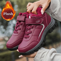 Winter Women's Waterproof Hiking Shoes Thickened Warm Casual Sneakers
