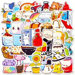 50pcs Cartoon Animal Stickers for Laptop Helmet Water Cup