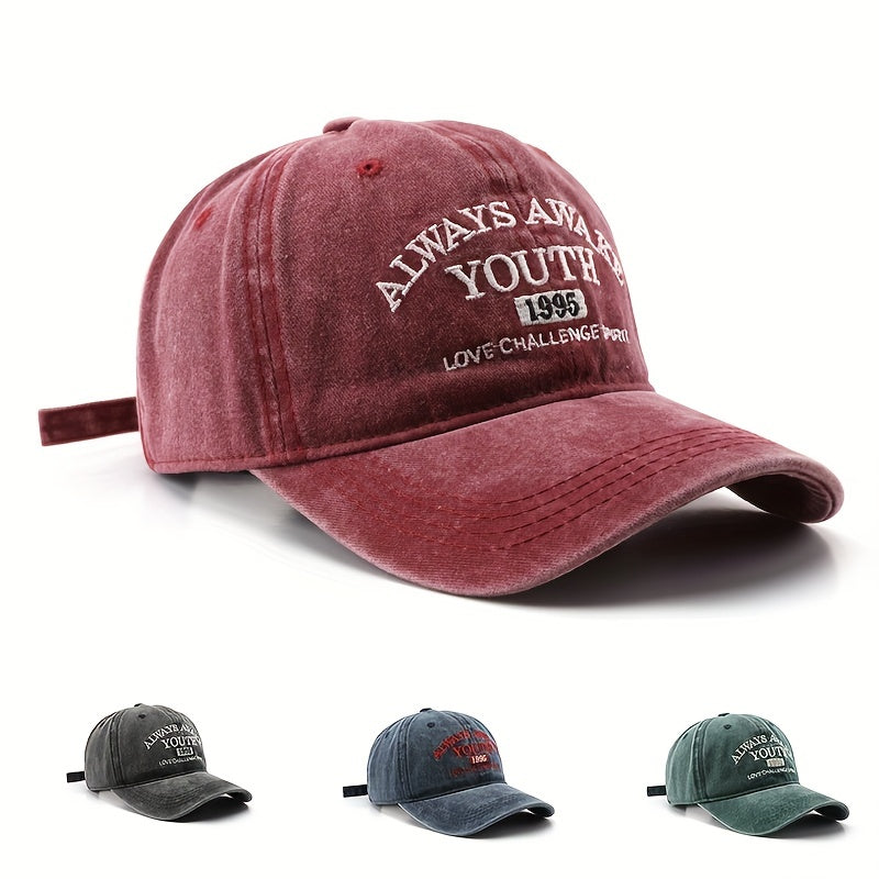 Letter Embroidery Baseball Cap Retro Outdoor Sun Protection Peaked Cap