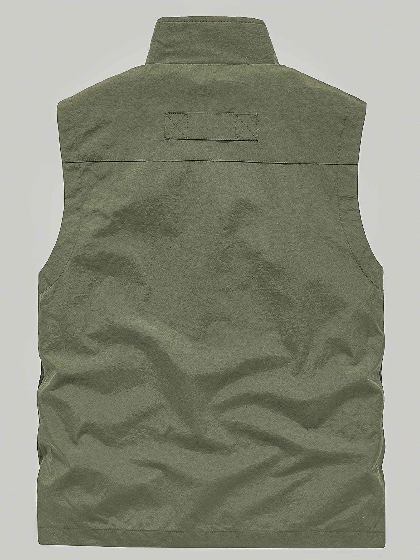 Men's Zip Pocket Stand Collar Solid Vest Outdoor Casual Sports Vest