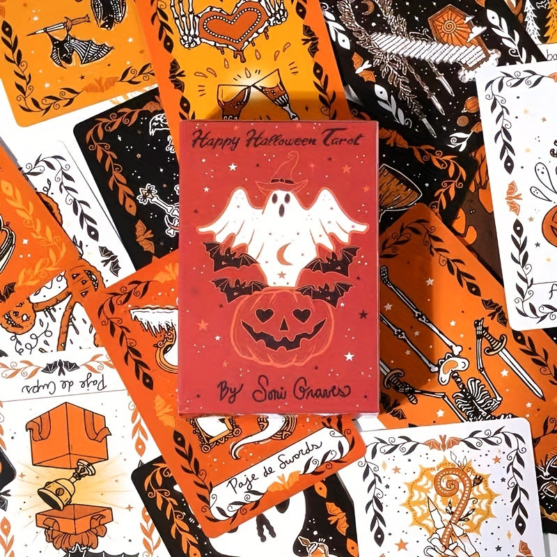 Halloween Tarot Card Deck with Game Instructions QR Code