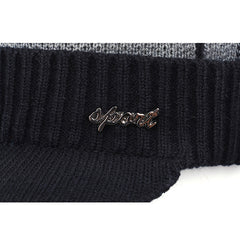 Men's Knitted Hat and Scarf Set for Autumn and Winter