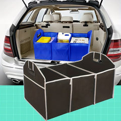 Car Trunk Folding Storage Bag 3 Compartment Portable Travel Accessory