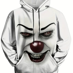 Clown Print Hoodie Men Graphic Hooded Pullover Autumn Clothing