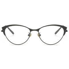 Light Blocking Glasses Cat Eye Clear Lens Anti Eyestrain Computer Metal Glasses