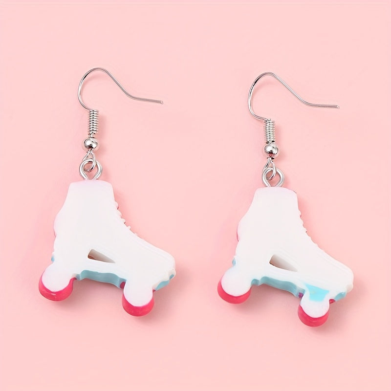 Cartoon Roller Skates Pattern Drop Earrings for Girls