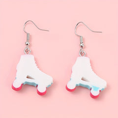 Cartoon Roller Skates Pattern Drop Earrings for Girls