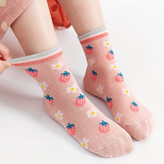 5 Pairs Girls Summer Breathable Mesh Socks