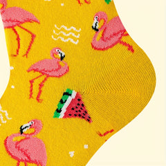 Flamingo Print Mid Tube Socks Women's Stockings