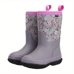 MCIKCC Girl's High Top Rain Boots Non Slip Durable Casual Waterproof Shoes