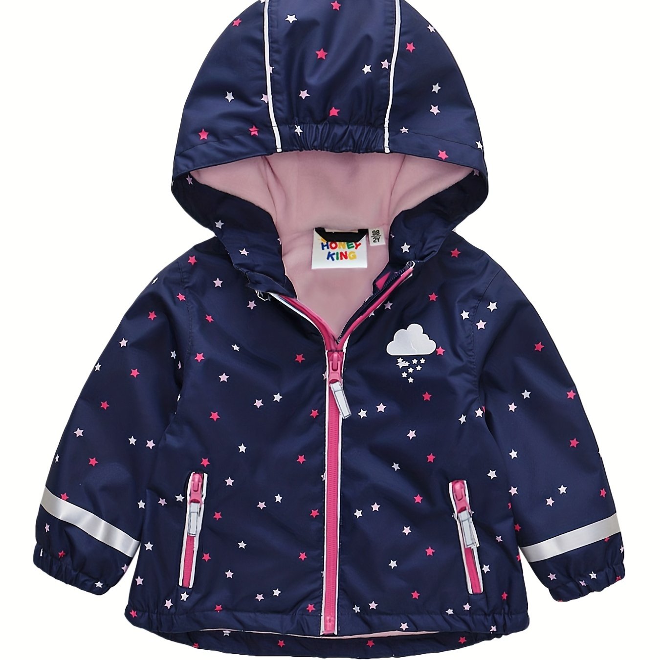 Toddler's Cartoon Waterproof Windbreaker Jacket Hooded Coat