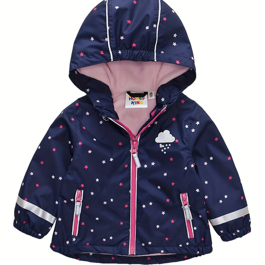 Toddler's Cartoon Waterproof Windbreaker Jacket Hooded Coat