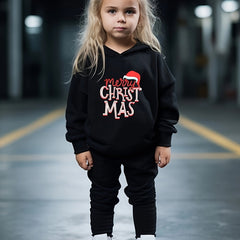 Girls 2pc Alphabets Hooded Sweatshirt & Sweatpants Set