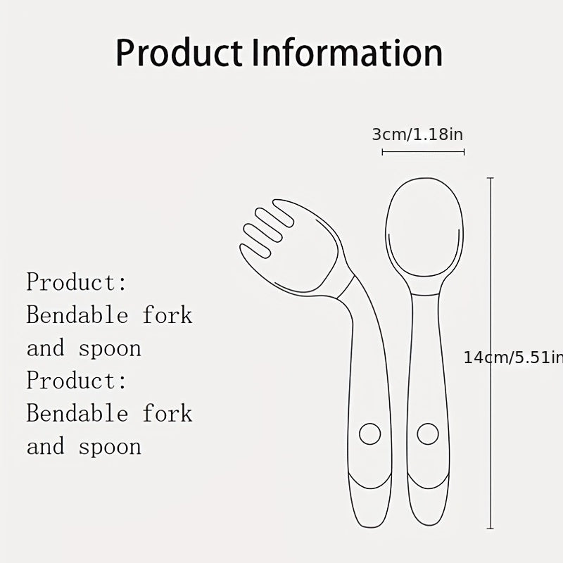 Silicone Feeding Spoon for Babies Bendable Soft Tip Training Spoon
