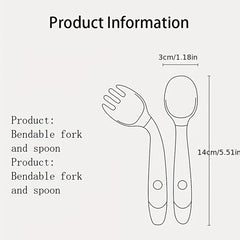 Silicone Feeding Spoon for Babies Bendable Soft Tip Training Spoon