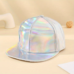 Silvery Laser Baseball Cap Metallic Dad Hat Hip Hop Snapback Sunscreen Y2K