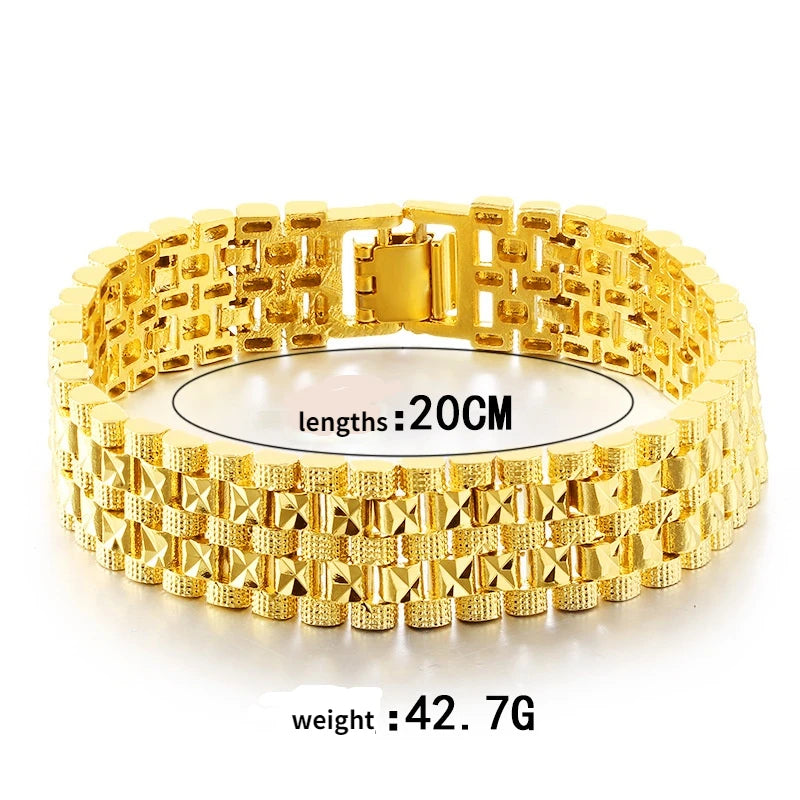 24K Plated Men's Bracelet Classic Tank Men's Bracelet Watch Chain