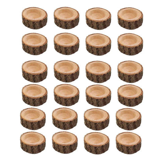 24Pcs Wooden Candle Holder for Wedding Party, Home Decor