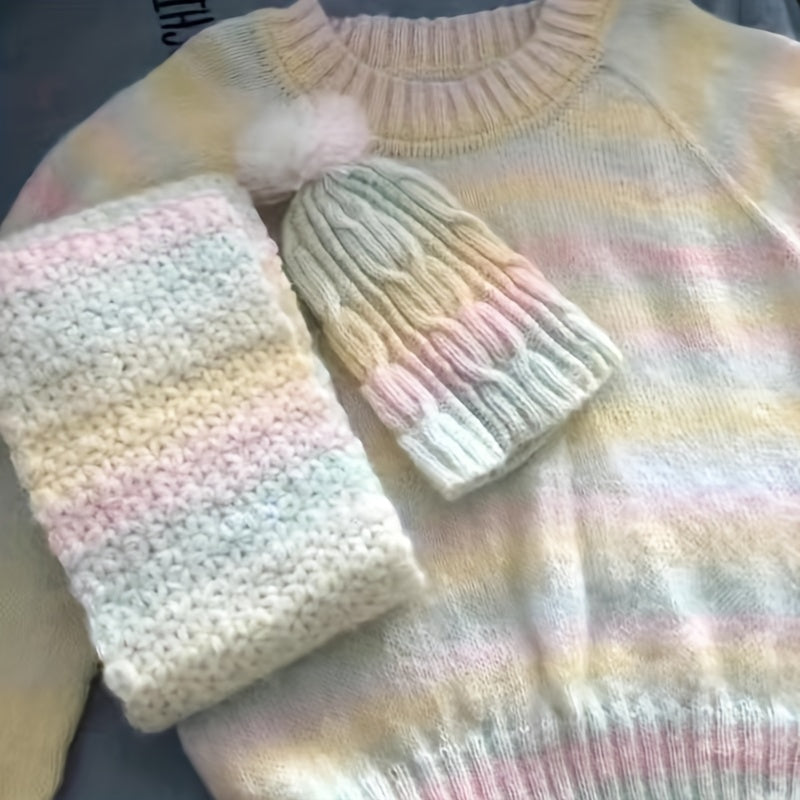 Dreamy Rainbow Long Mohair DIY Knitting Crocheting Soft Accessories