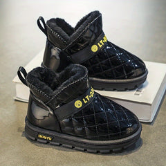 Warm Girls Snow Boots Soft Plus Fleece Outdoor Winter Hiking