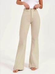 Nude High Waist Wide Leg Flare Jeans