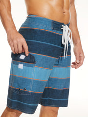 Men's Block Beach Shorts Active Slightly Stretch Breathable Drawstring Swim Trun