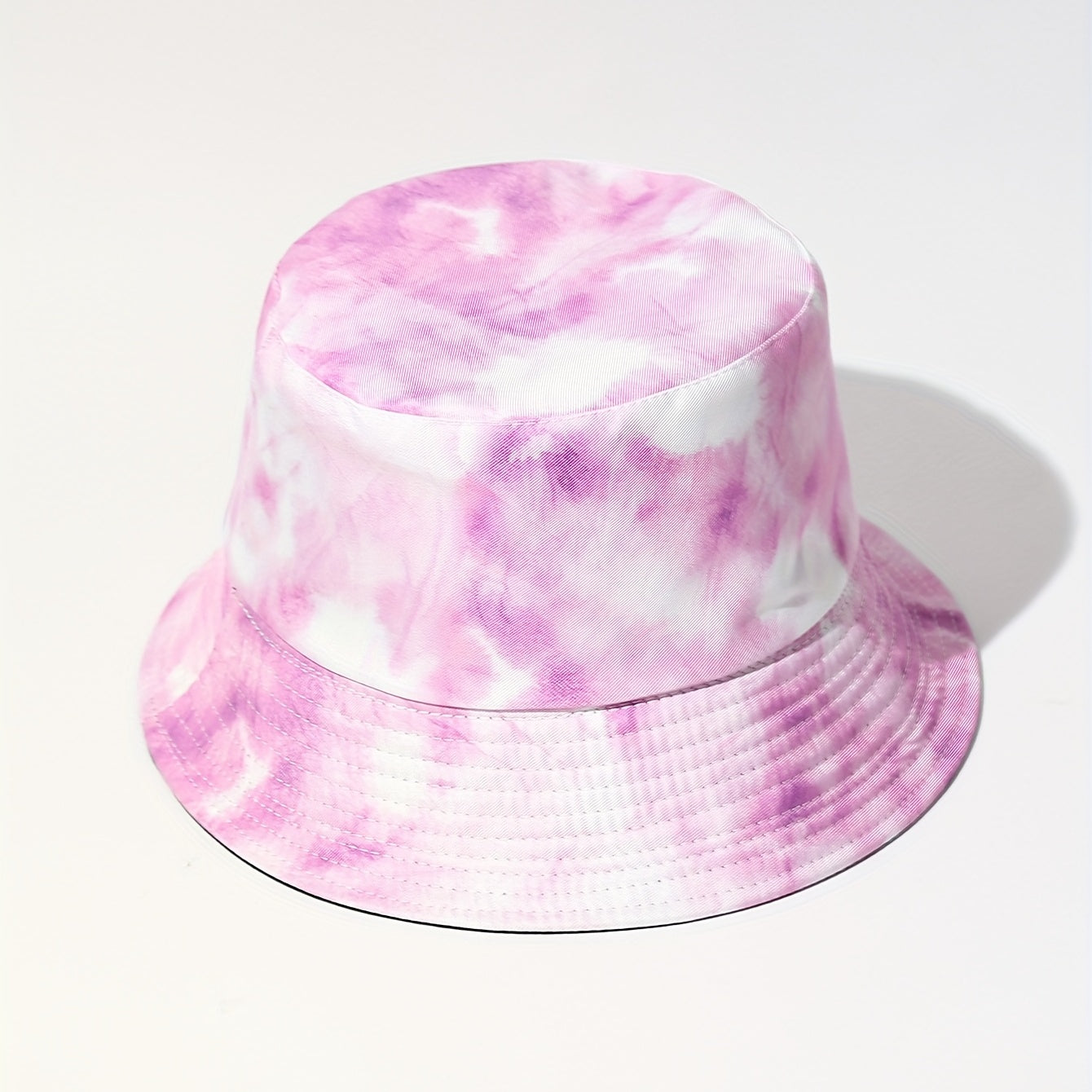 Purple Tie Dye Bucket Hat Casual Basin Hat Lightweight Sunscreen Fisherman Cap