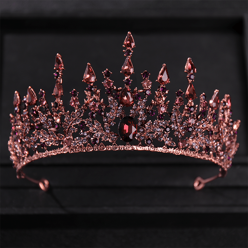Purple Vintage Rhinestone Bridal Crown Tiara Wedding Headpiece