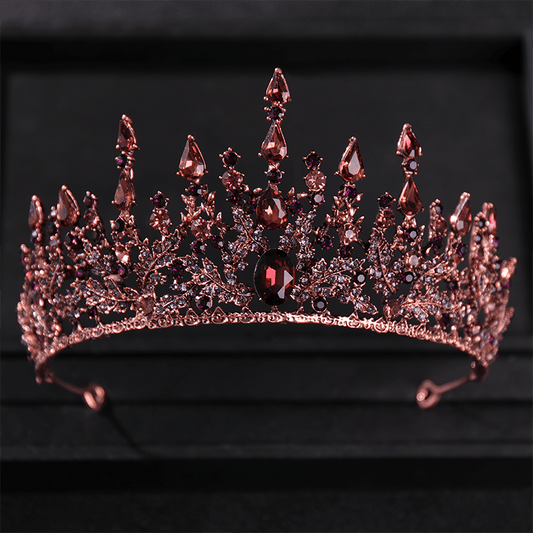 Purple Vintage Rhinestone Bridal Crown Tiara Wedding Headpiece