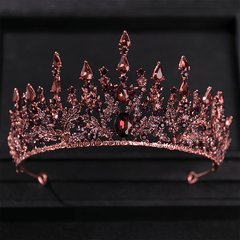 Purple Vintage Rhinestone Bridal Crown Tiara Wedding Headpiece
