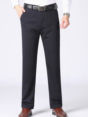 Men's Solid Dress Pants for Business