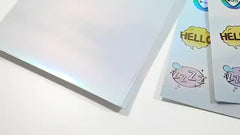 10 Sheets Holographic Glossy Sticker Paper A4 Self Adhesive Waterproof Inkjet
